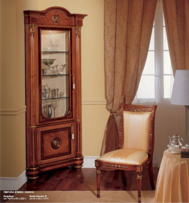 Chair Dining room chair Dining room Armchair Luxury Seater Wood Fabric Brown