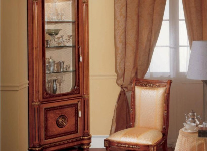 Chair Dining room chair Dining room Armchair Luxury Seater Wood Fabric Brown