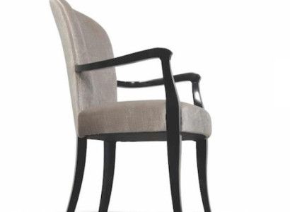 Chair with Armrests Kitchen chair Dining room chair Wood Fabric Gray