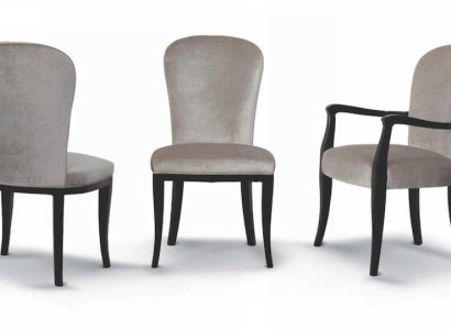 Chair without Armrests Dining room chair Kitchen chair Wood Gray Fabric
