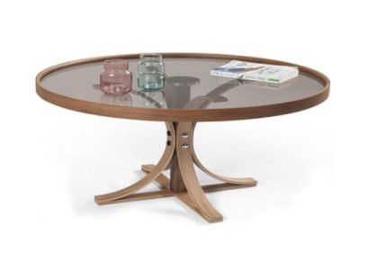 Coffee table Brown Wood Designer Coffee Table Living room Glass table Furniture