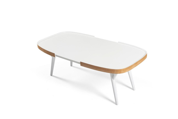 Wood White Coffee table Living room Designer Modern Furnishings