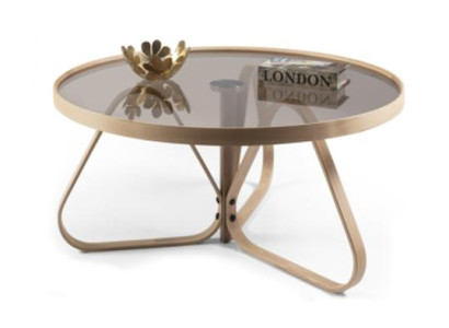 Designer Coffee table Luxury Glass Table Coffee Round Living room Wood Table