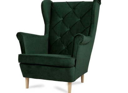 Chesterfield Armchair TV Couch 1 Seater Sofa Fabric Textile Wing Chair