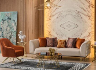 stainless steel Living room Sofa set 3+1 Seater Upholstery Armchair Luxury Sofa