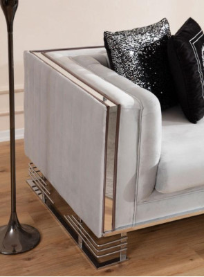 White Black Couch Set Living room Sofas Three Seater Upholstery Armchair