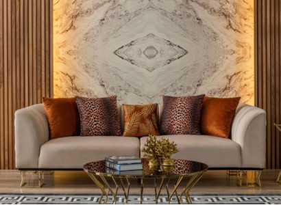 Upholstery 3-Seater exclusive r Beiger Living room three-seater luxury couches