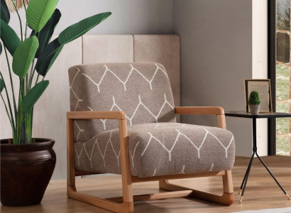 Brown Armchair Modern Living room Single Seater Armrests Relax Chair