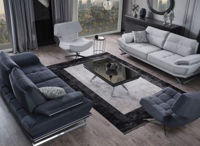Living room Multicolor Set Consists of 2x 3-Seater Sofas and 2x Armchair