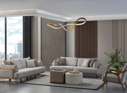 Furniture Living room Bright Color Set 2x 3-Seater Sofas and Armchair 3pcs.