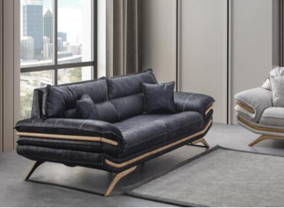 Stylish 3-Seater Sofa exclusive Black Color Luxury Furniture in Living room