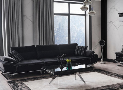 Modern Black Color 3-Seater Sofa Comfort and style in one ensemble