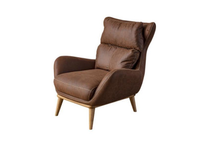 exclusive Armchair Brown Color Elegant Furniture Imitation leather Upholstered furniture