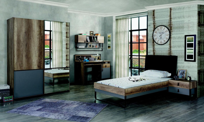 Desk Brown Table Bedroom Youth Room Wood Furniture 131x63x109cm