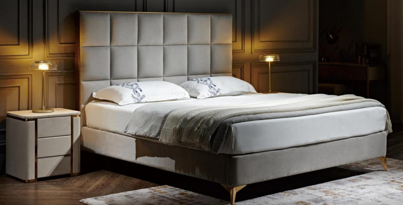 Design Bed Bedroom Beds Textile Hotel Luxury Upholstery Seat Fabric Furniture new
