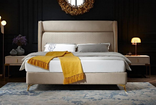 Bed 2x Bedside table 3 pcs. Bedroom Set Designer Hotel Suite Beds new