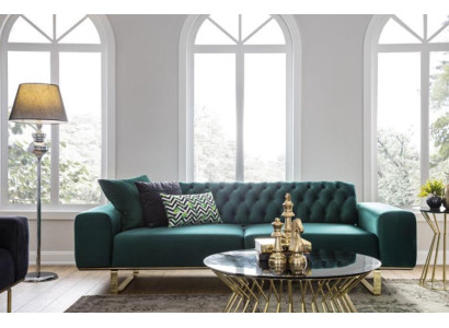 Luxury Living room Sofa 2 Seat Two-seater Green Couch Chesterfield Couches new