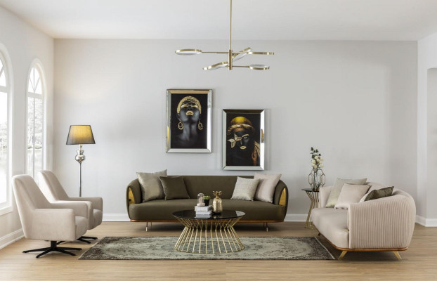Luxury Sofa 3-Seater Fabric Living room Modern Design Sofas Upholstery Couches