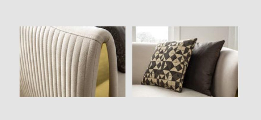 Modern Sofa 2 Seater Upholstered Sofa White Textile Seat Design Couch Sofas Fabric