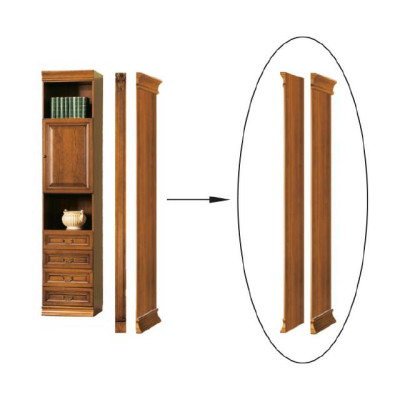 Classic s closing element for Bookcase Bookshelf Wardrobe - Model SE-B2