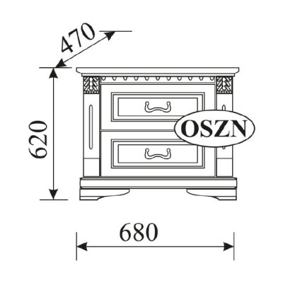 2x Set Classic Bedside tables Bedside table NachConsoles Table Solid Wood OSZN