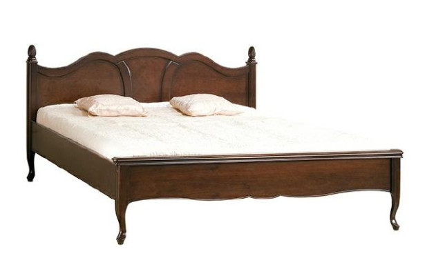 Classic s Bed Double bed Beds Leather Textile Real Antique Style Wood