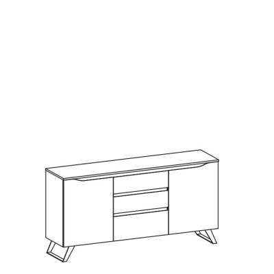 Chest of drawers Sideboard Highboard Wardrobe Sideboard 2 doors 3 drawers Shelf Hotel