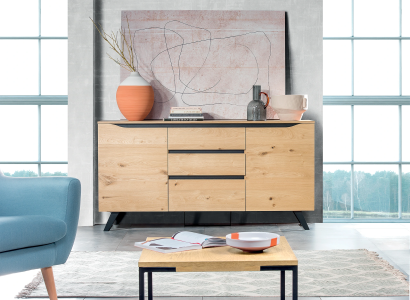 Chest of drawers Sideboard Highboard Wardrobe Sideboard 2 doors 3 drawers Shelf Hotel