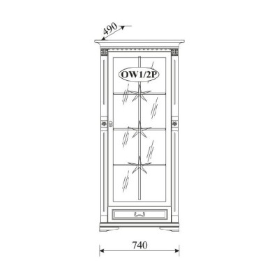 Classic Display Case Display Cabinet Glass Cabinet Wardrobe Colonial OW1A