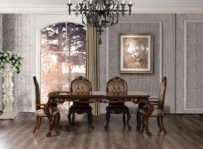 Classic s Dining room Table with 4 chairs Baroque Rococo style Furniture