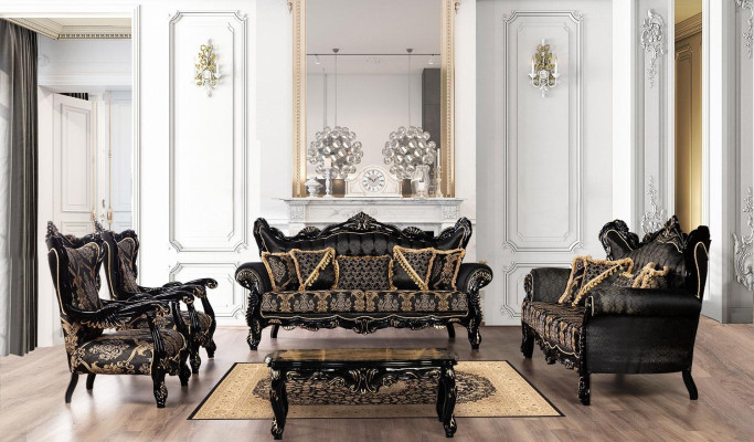 Chesterfield Baroque Three Seater Couch Couches Fabric Gold Sofa Furniture