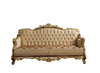 Chesterfield Couch Baroque Three Seater Furniture Sofa Couches Fabric Gold