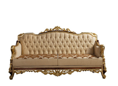 Chesterfield Couch Baroque Three Seater Furniture Sofa Couches Fabric Gold