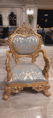 Baroque Armchair Single Seater Couch French Chair Carved Legs