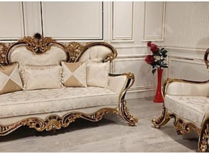 Sofa set Classic Baroque Rococo 3+1 Seater Couches Furniture Complete