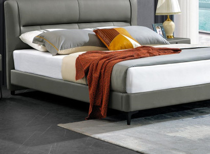Double bed Leather Bed Beds Designer Bed Imitation leather Upholstery Bedroom new