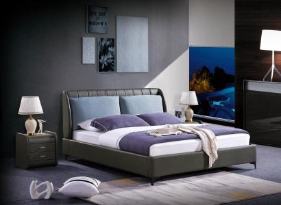 Double bed Bedroom Beds Luxury Taupe Double Bed Hotel Furnishings Mud