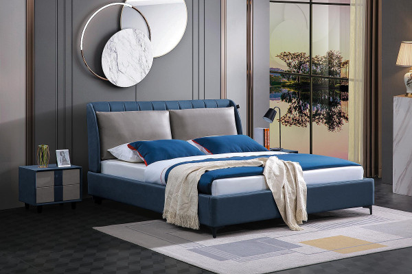 Designer Upholstery Double bed Beds. Bed Bedroom Double Bed Textile Leather new