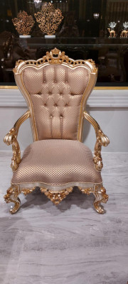 Beige Chesterfield Armchair Antique Style Chairs Baroque Rococo Furniture