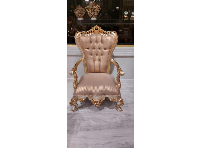 Beige Chesterfield Armchair Antique Style Chairs Baroque Rococo Furniture