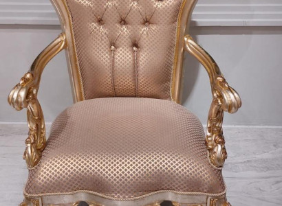 Beige Chesterfield Armchair Antique Style Chairs Baroque Rococo Furniture