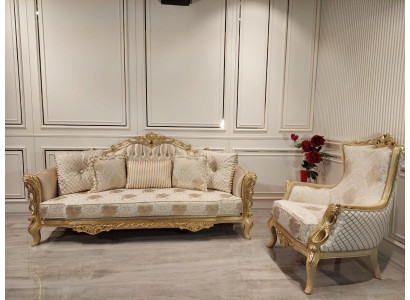 Classic Couch Sofa set Living room Furniture Furnishings 3+1 Seat Sofa