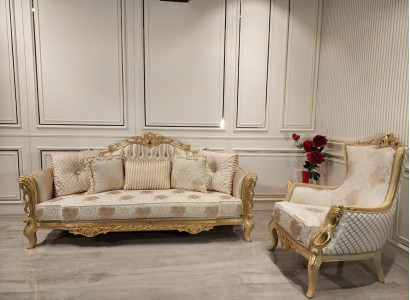Classic Couch Sofa set Living room Furniture Furnishings 3+1 Seat Sofa