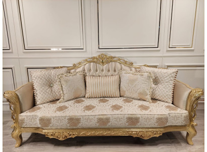 Chesterfield Sofa Baroque Couch Wood Velvet Three Seater Classic Sofas Furniture