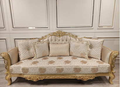 Chesterfield Sofa Baroque Couch Wood Velvet Three Seater Classic Sofas Furniture