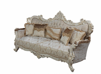 Chesterfield Baroque Three Seater Couch Furniture Couches Fabric Gold Sofa