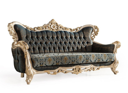 Baroque Three Seater Chesterfield Couch Furniture Sofa Couches Fabric Gold