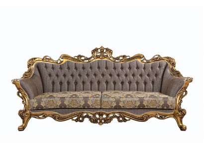 Classic Chesterfield Couch Three Seater Golden Frame Sofa Couches