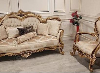 Classic Chesterfield Couch Baroque Style Sofa Set Group Couches 2 Pieces