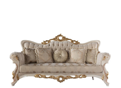 Chesterfield Baroque Couch Furniture Sofa Couches Fabric Gold Three Seater